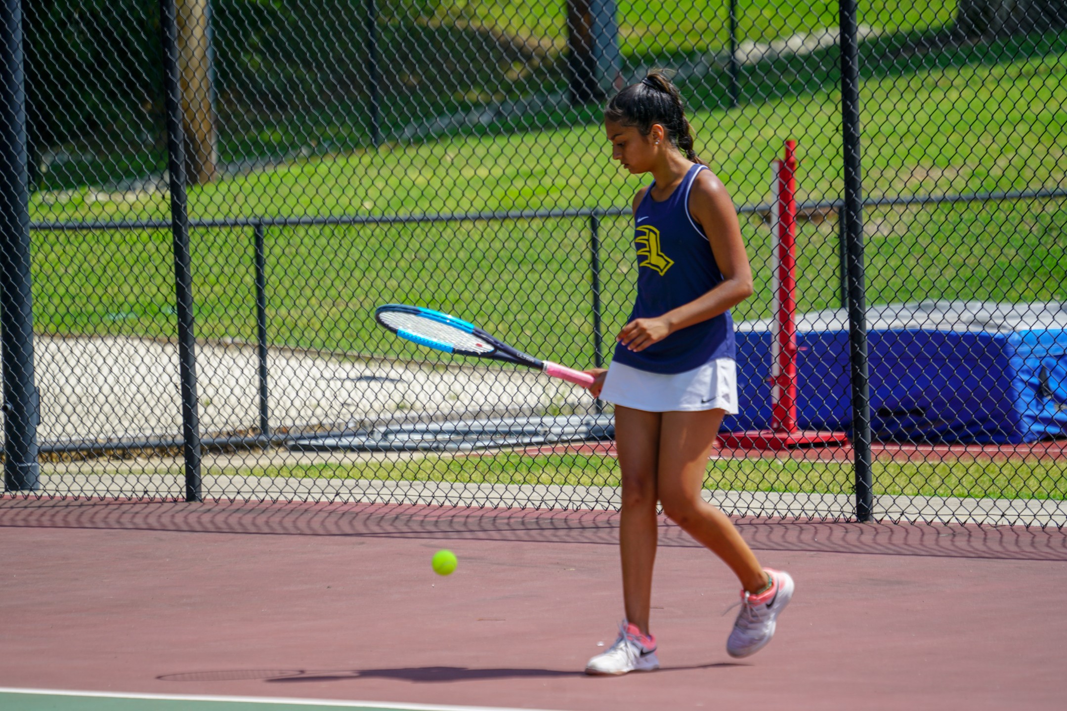 Female student during tennis match