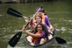 Students canoeing